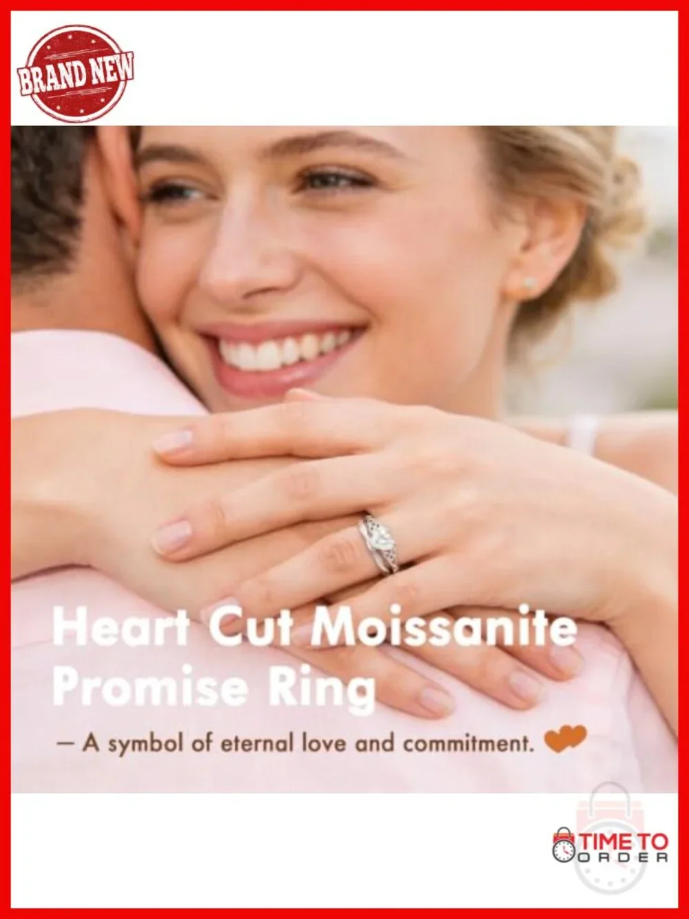 2CT Heart Cut Moissanite Engagement Ring Set 925 Sterling Silver Pave Wedding